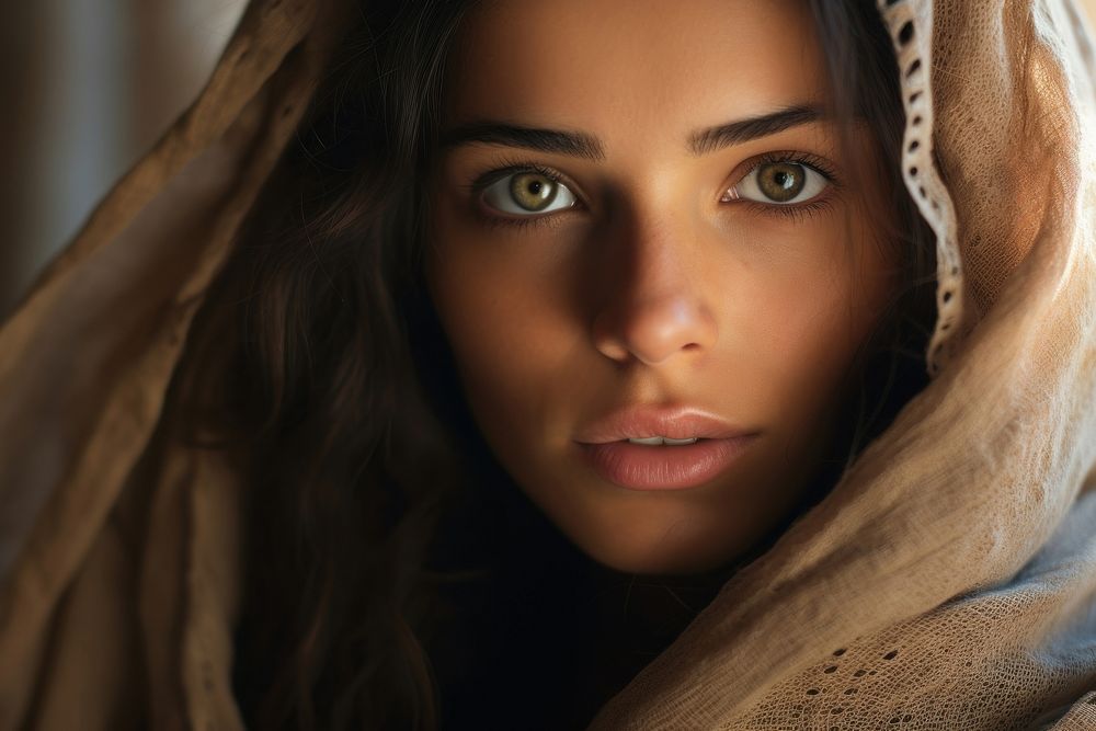Palestine woman skin portrait person. AI generated Image by rawpixel.