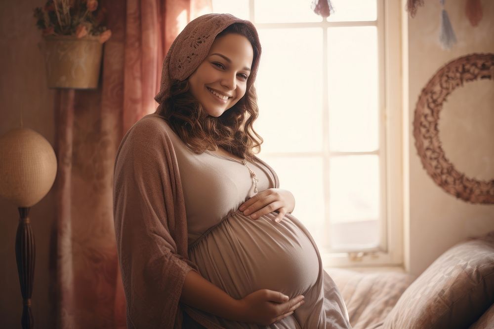 Moroccan pregnant woman female person adult. AI generated Image by rawpixel.