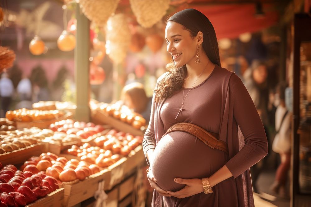 Moroccan pregnant woman female person Premium Photo rawpixel