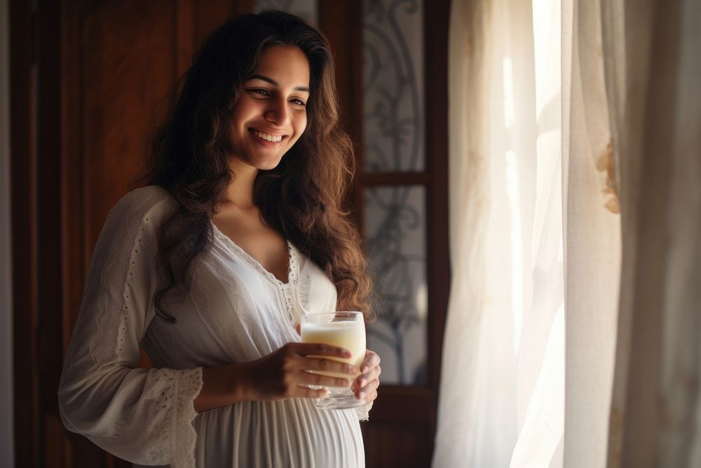 Moroccan pregnant woman drink drinking person. 