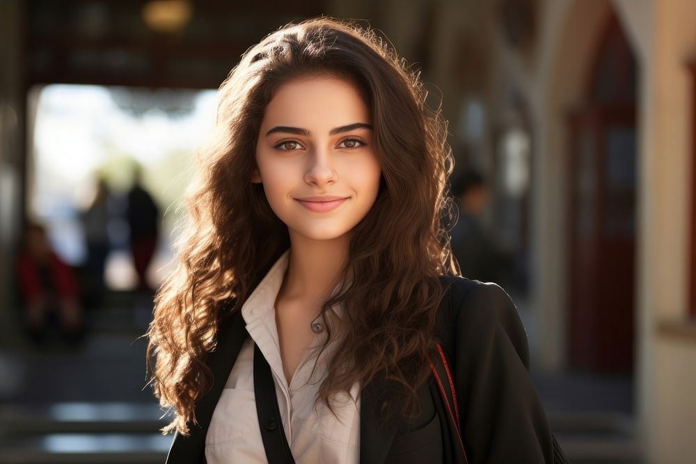 Lebanese female student portrait person photo. AI generated Image by rawpixel.