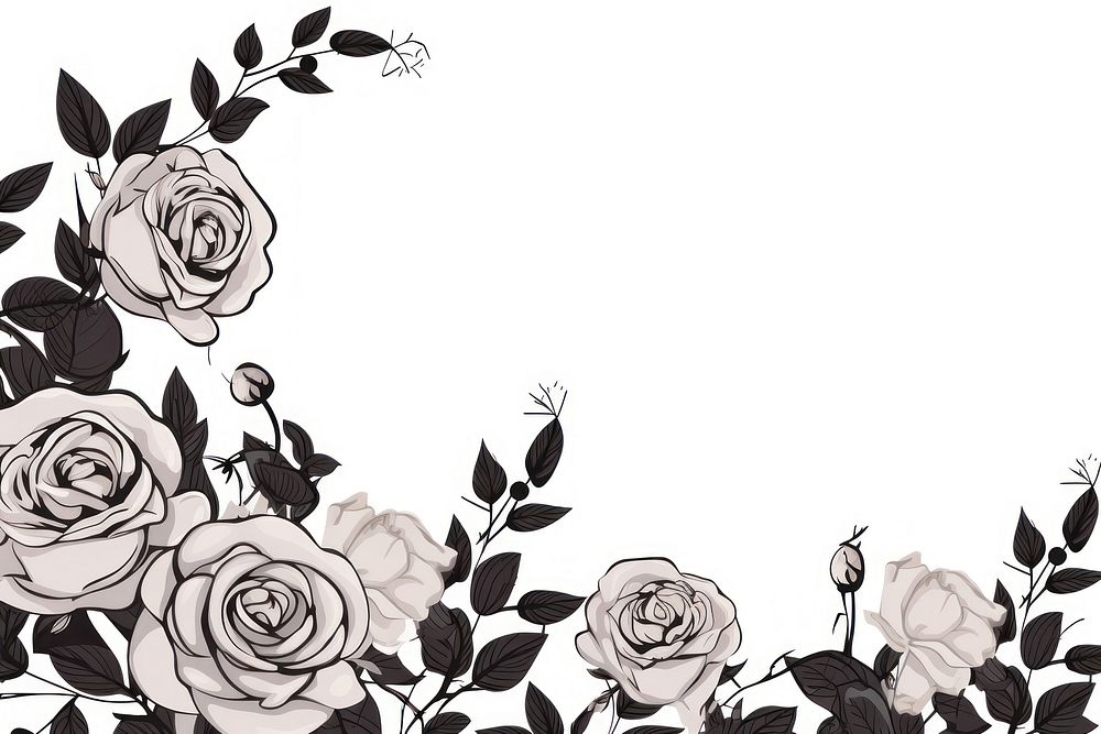 Rose backgrounds pattern drawing. AI generated Image by rawpixel.