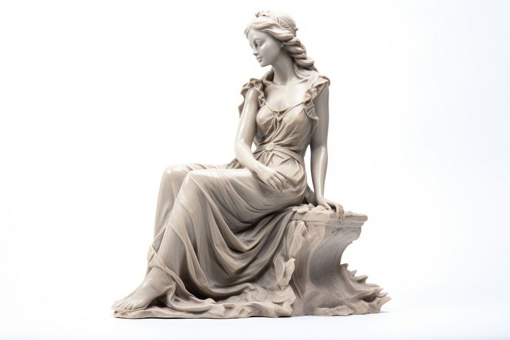 Sculpture of a lady figurine statue art. AI generated Image by rawpixel.