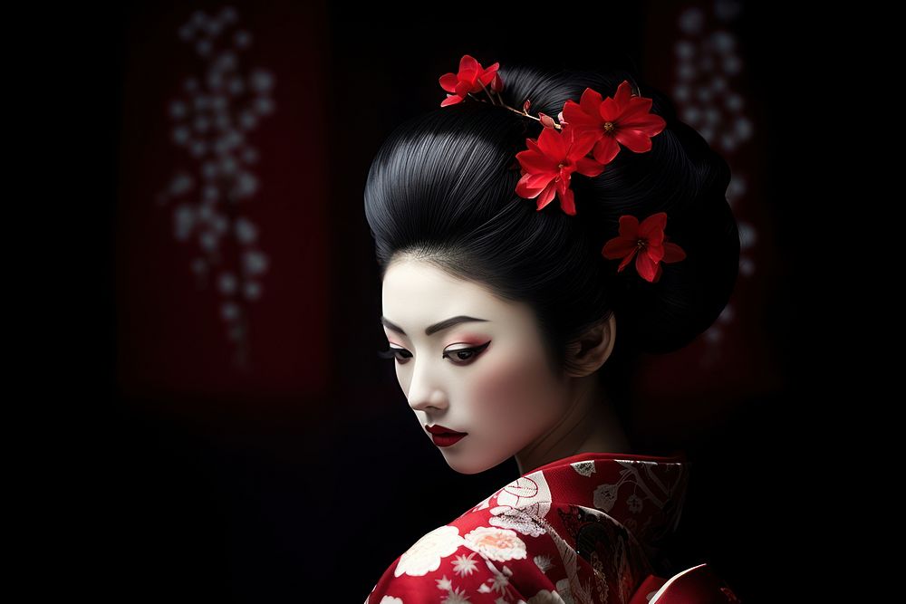 Simple looking geisha portrait fashion adult