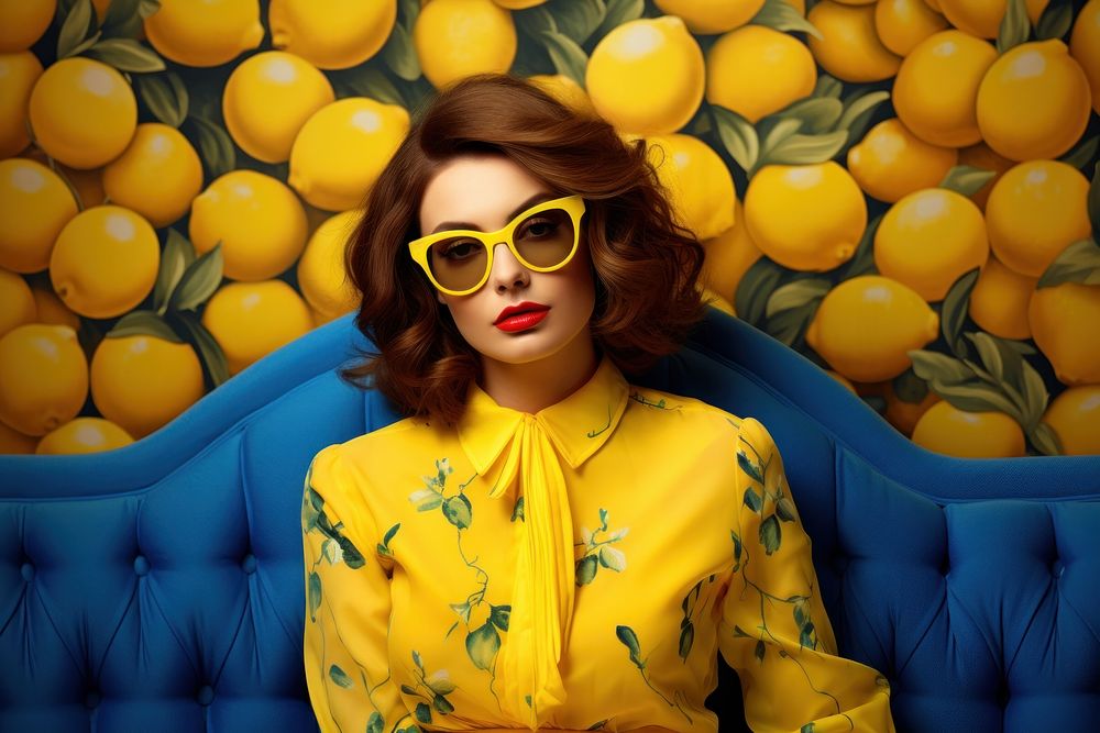 Stylish ukrainian woman sunglasses portrait yellow. AI generated Image by rawpixel.