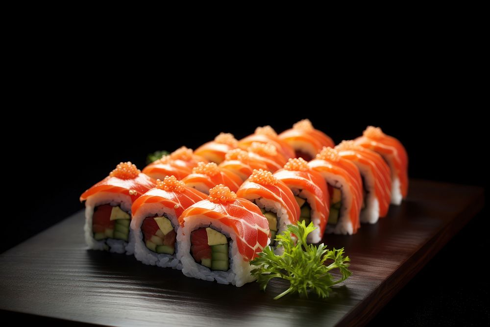Sushi table food rice. AI generated Image by rawpixel.