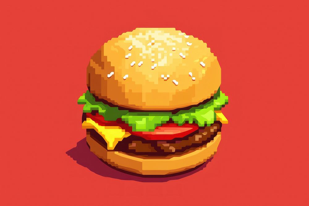 Cute burger food hamburger vegetable. AI generated Image by rawpixel.