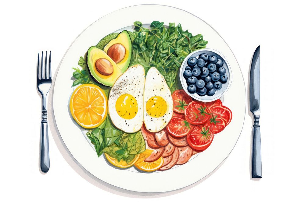 Healthy brunch lunch fruit plate. AI generated Image by rawpixel.