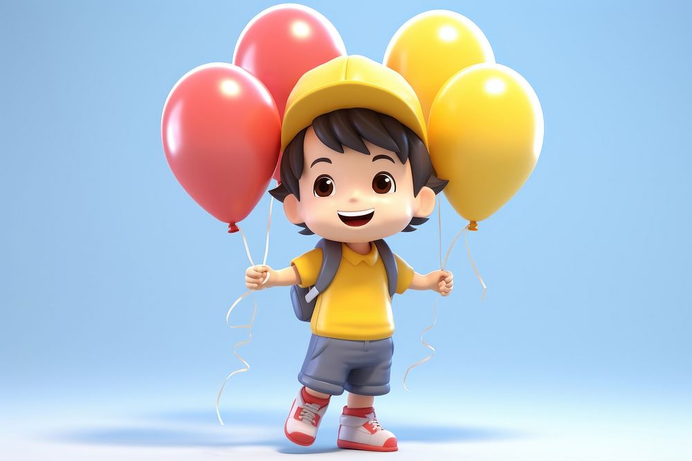 Cartoon balloon cute representation celebration. AI generated Image by rawpixel.