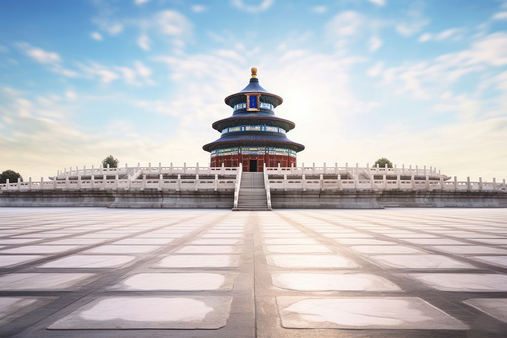 Temple of Heaven landmark temple architecture. AI generated Image by rawpixel.