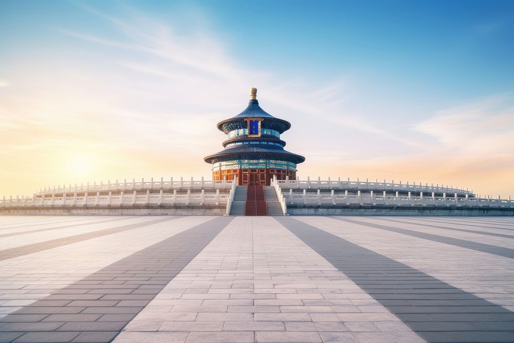 Temple of Heaven landmark temple architecture. AI generated Image by rawpixel.