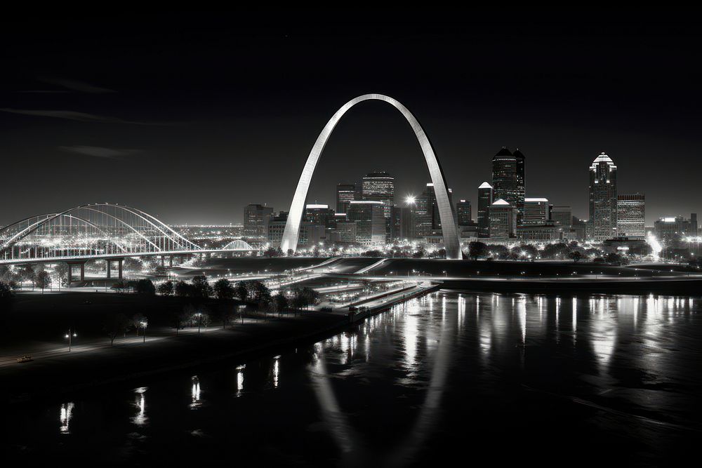 THE GATEWAY ARCH landmark arch architecture. AI generated Image by rawpixel.