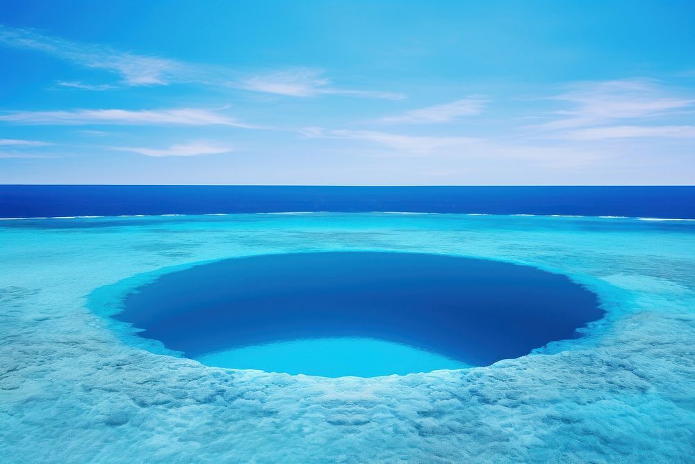 The Great Blue Hole land outdoors horizon. AI generated Image by rawpixel.