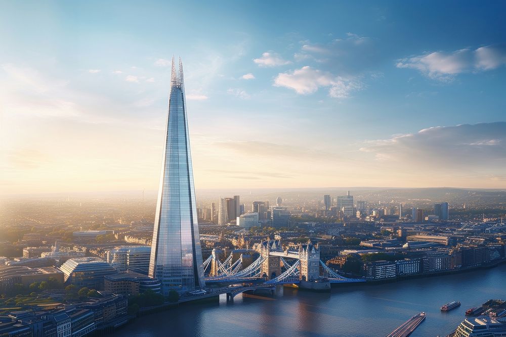 The Shard landmark architecture cityscape. AI generated Image by rawpixel.