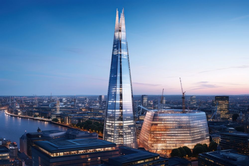 The Shard landmark architecture building. AI generated Image by rawpixel.