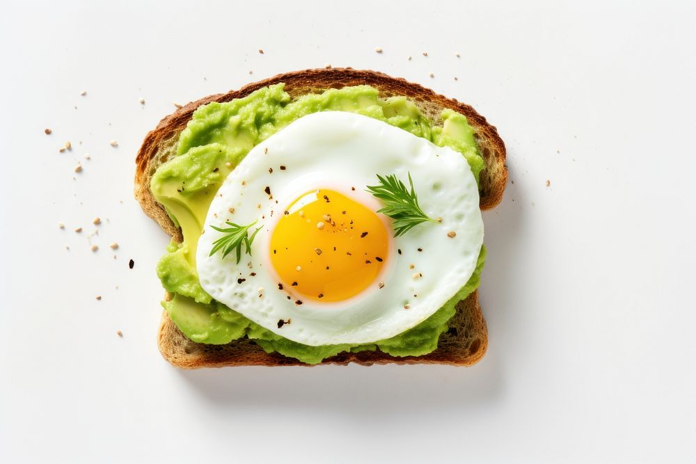 Avocado toast egg food breakfast. AI generated Image by rawpixel.