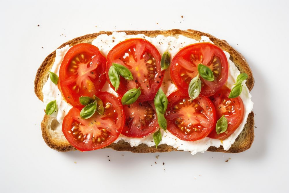 Cottage cheese toast tomato vegetable bread. AI generated Image by rawpixel.