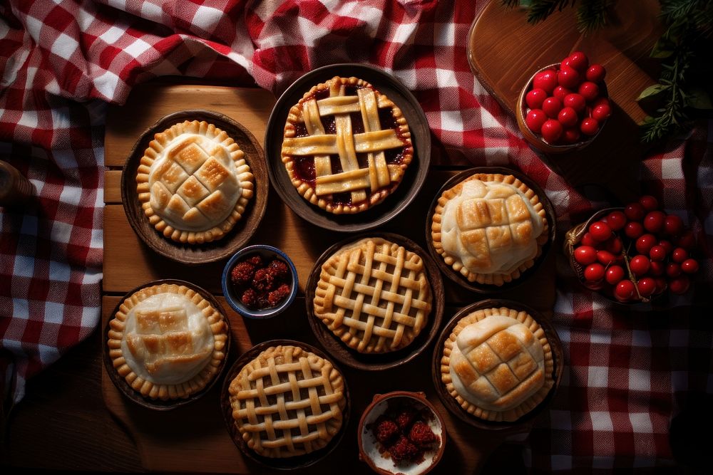 Mini pies food dessert table. AI generated Image by rawpixel.