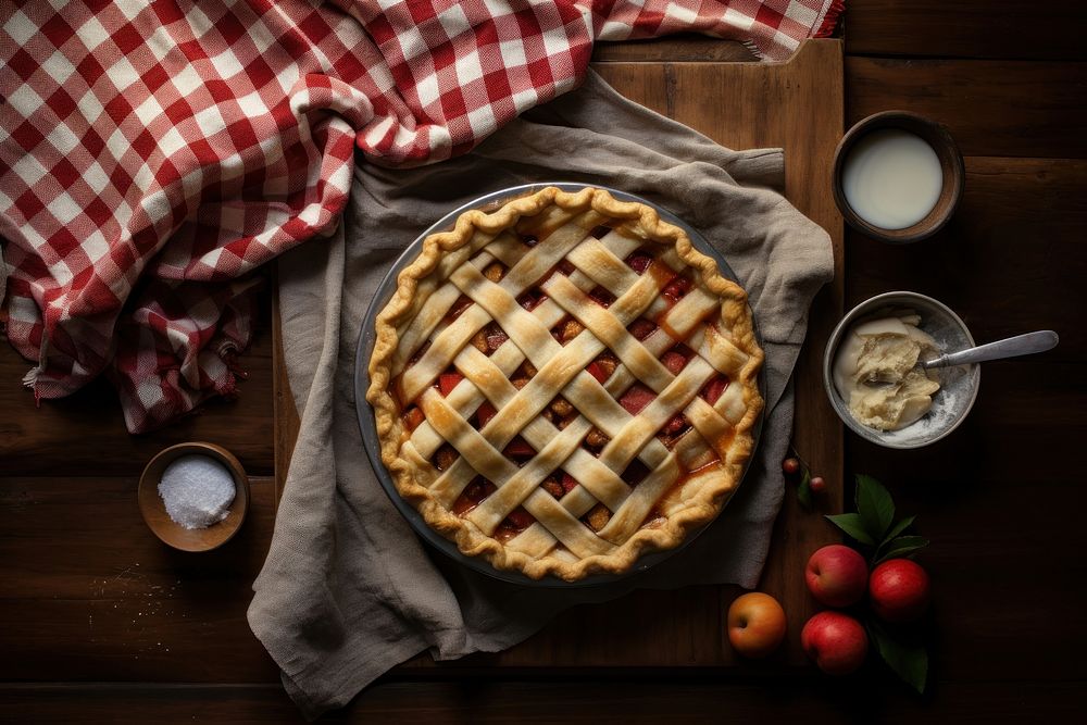 Pie food dessert table. AI generated Image by rawpixel.