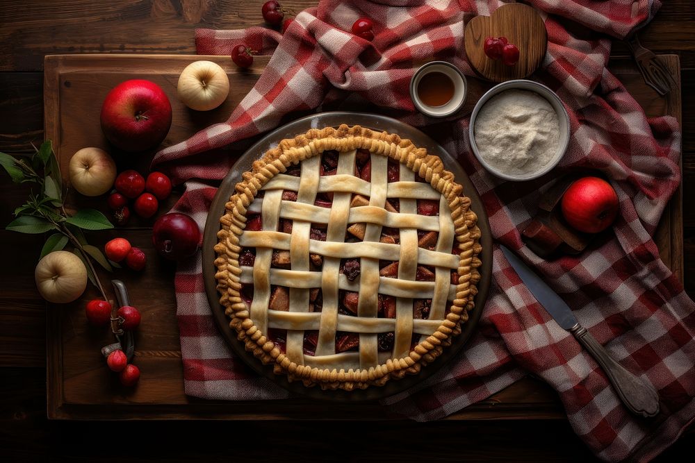 Pie food dessert apple. AI generated Image by rawpixel.