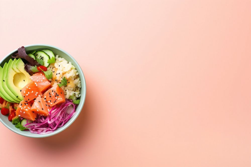 Poke bowl food meal vegetable. AI generated Image by rawpixel.