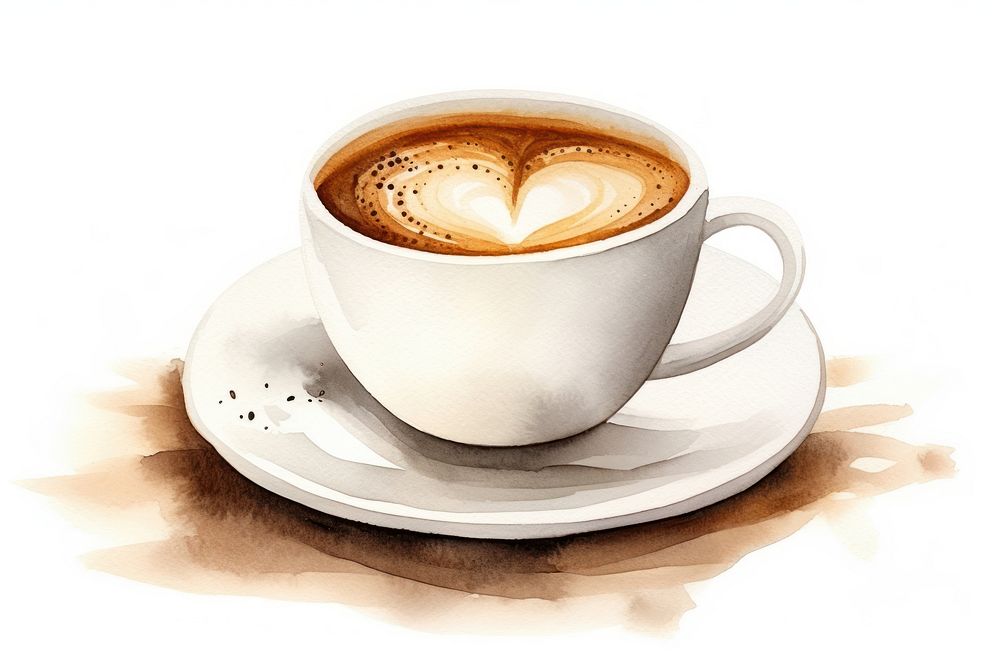 Coffee cup saucer latte drink. AI generated Image by rawpixel.
