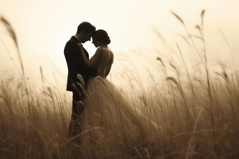 Wedding photography outdoors kissing. AI generated Image by rawpixel.
