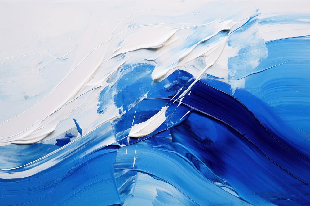 White Thick paint stroke painting blue backgrounds. AI generated Image by rawpixel.