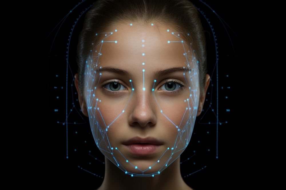 Faceprint portrait adult woman. AI generated Image by rawpixel.