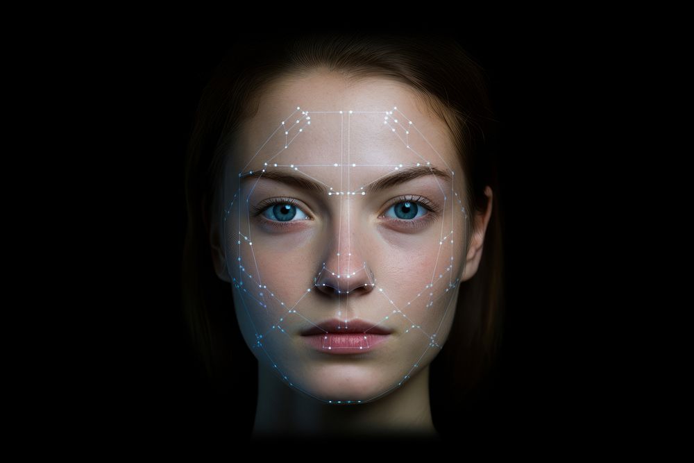 Faceprint portrait adult woman. AI generated Image by rawpixel.