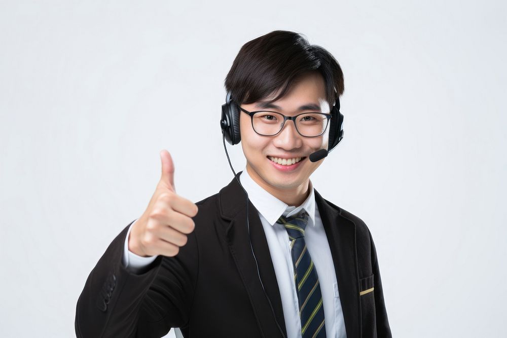 Young chinese headset glasses headphones. AI generated Image by rawpixel.