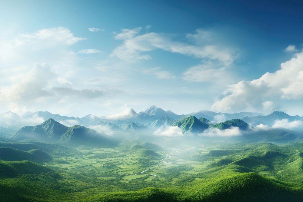 Hills landscape nature backgrounds. AI generated Image by rawpixel.