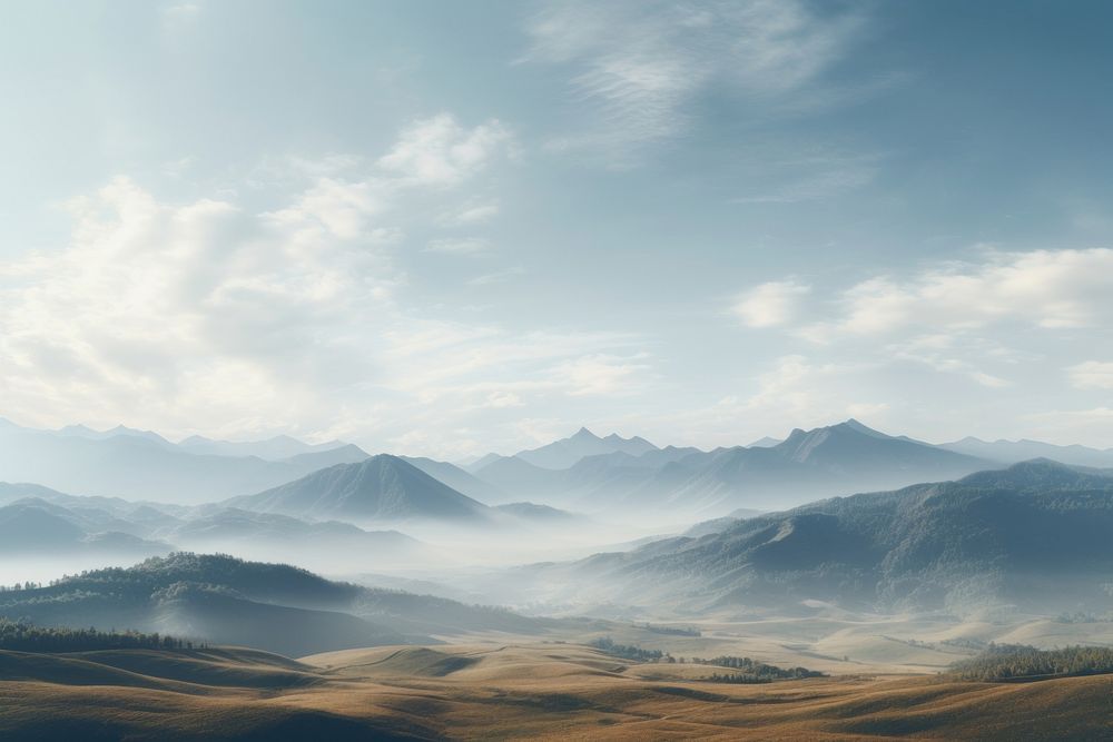 Hills landscape mountain nature. AI generated Image by rawpixel.