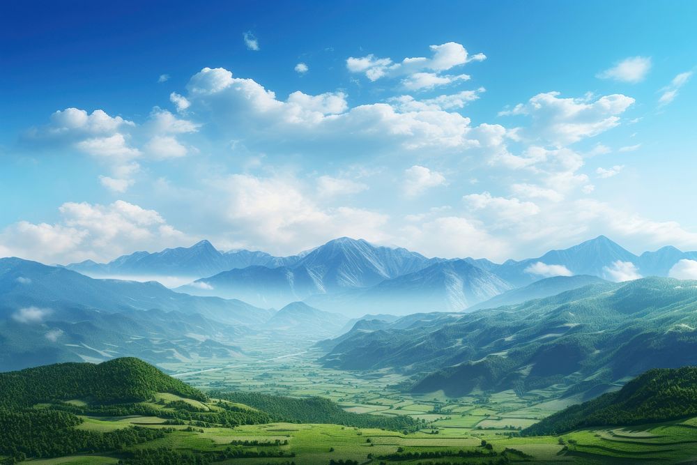 Hills landscape nature backgrounds. AI generated Image by rawpixel.