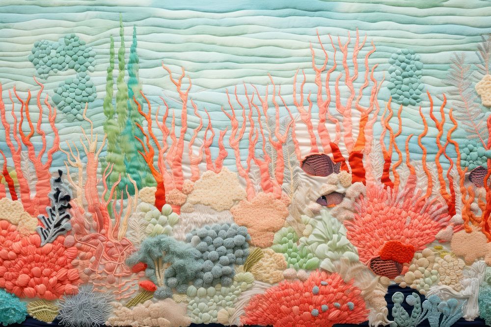 Coral pattern nature quilt. AI generated Image by rawpixel.