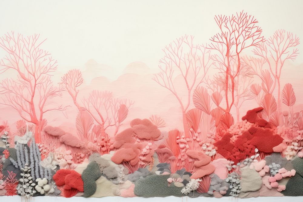 Coral painting nature land. AI generated Image by rawpixel.