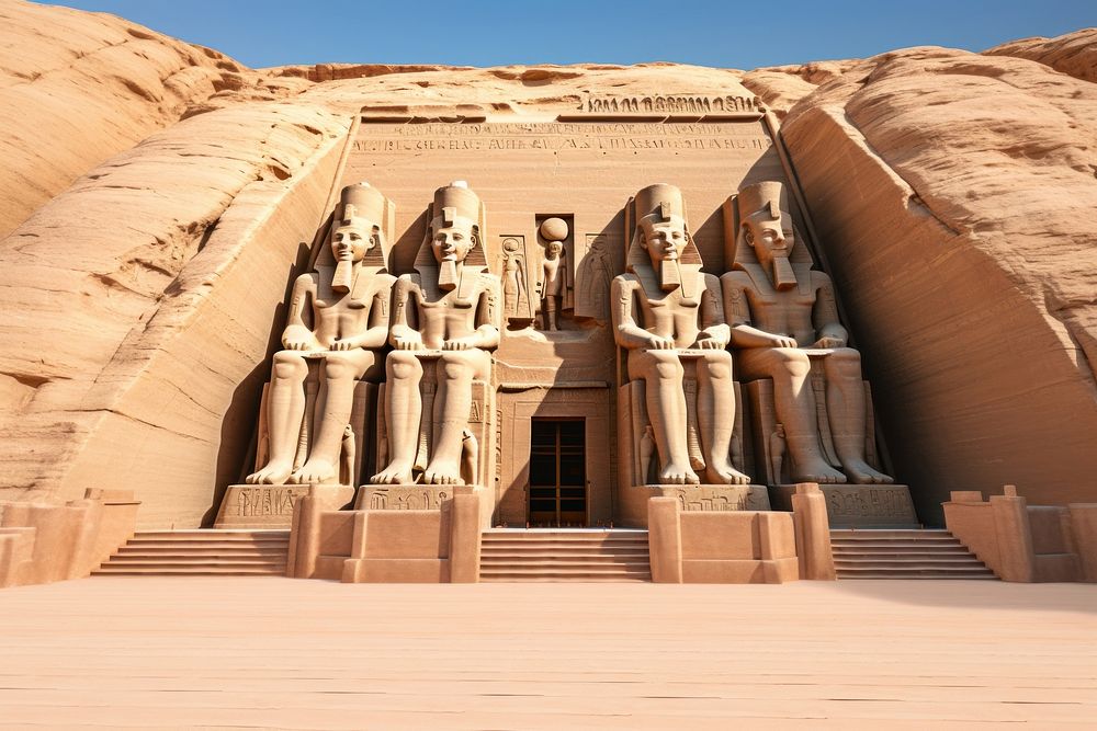 Abu Simbel landmark representation spirituality. AI generated Image by rawpixel.