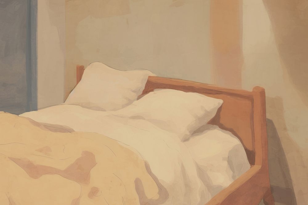 Bedroom painting art furniture. AI generated Image by rawpixel.