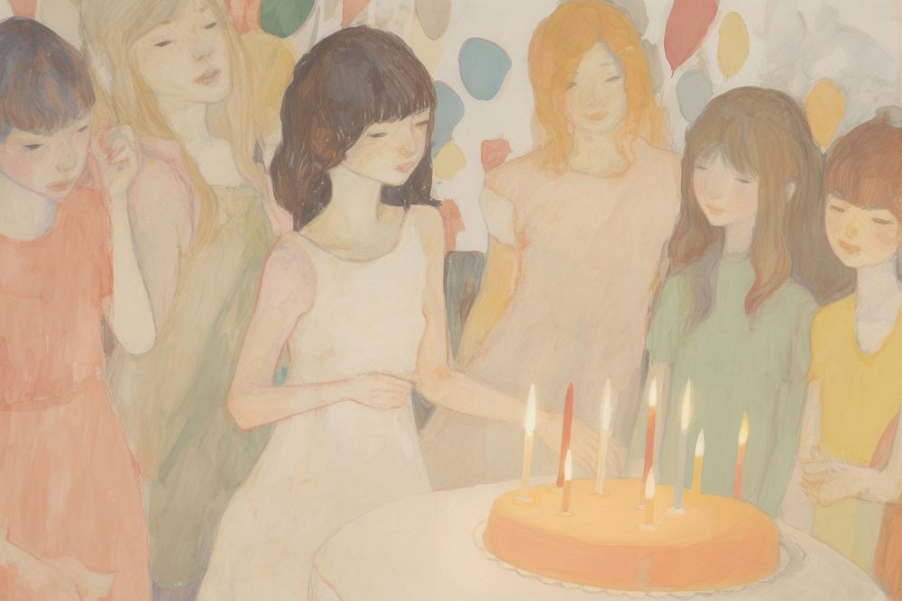 Birthday party painting dessert candle. AI generated Image by rawpixel.