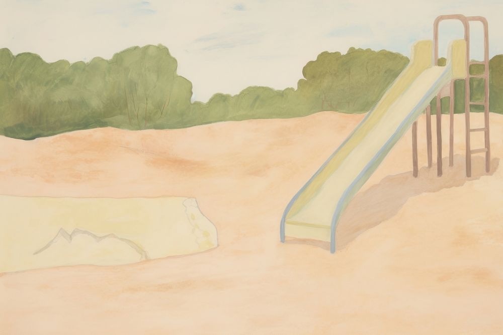 Playground painting outdoors slide. AI generated Image by rawpixel.
