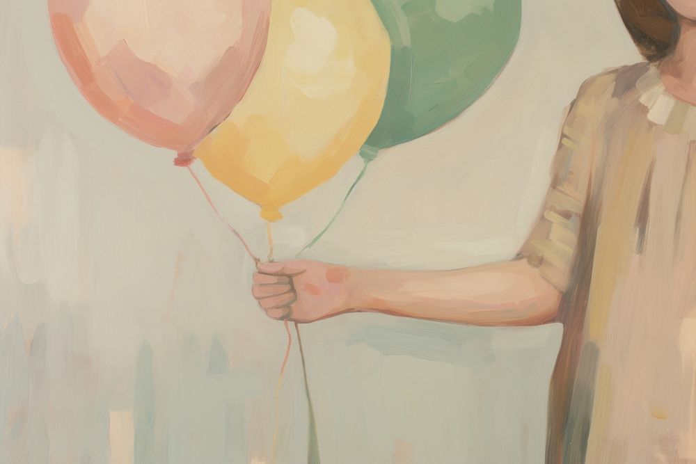 Hand holding balloons painting art creativity. AI generated Image by rawpixel.