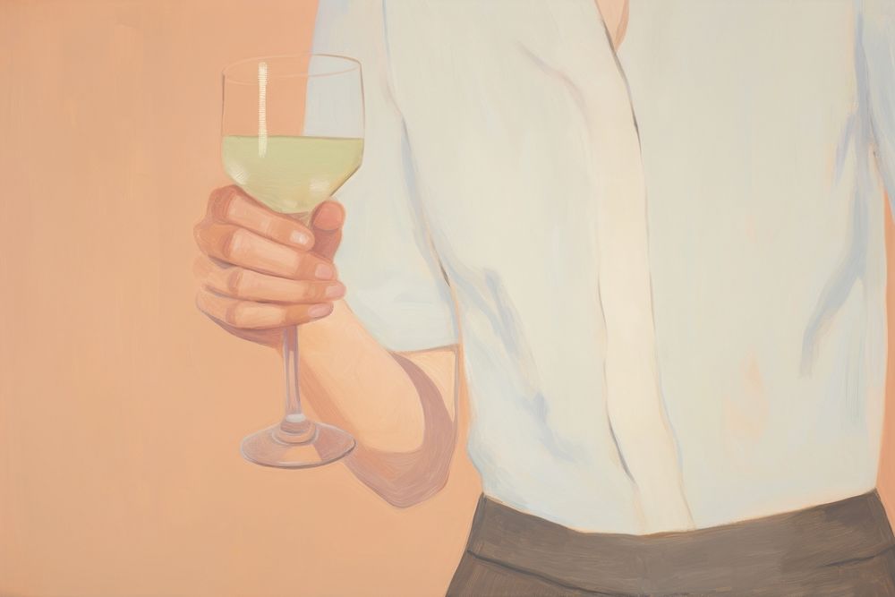 Hand holding cocktail painting glass drink. AI generated Image by rawpixel.