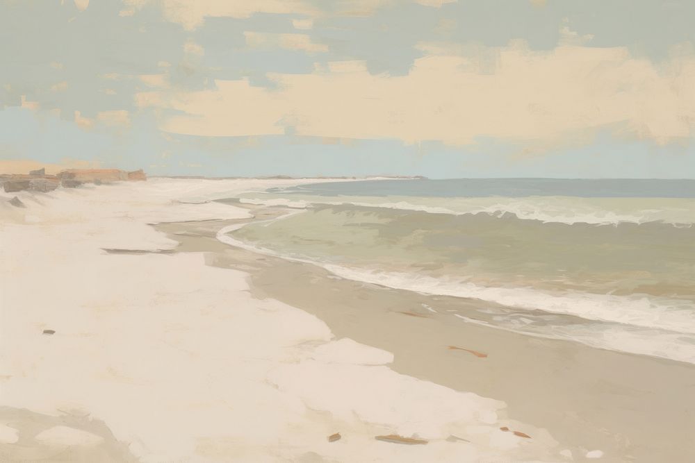 Summer beach painting outdoors horizon. AI generated Image by rawpixel.