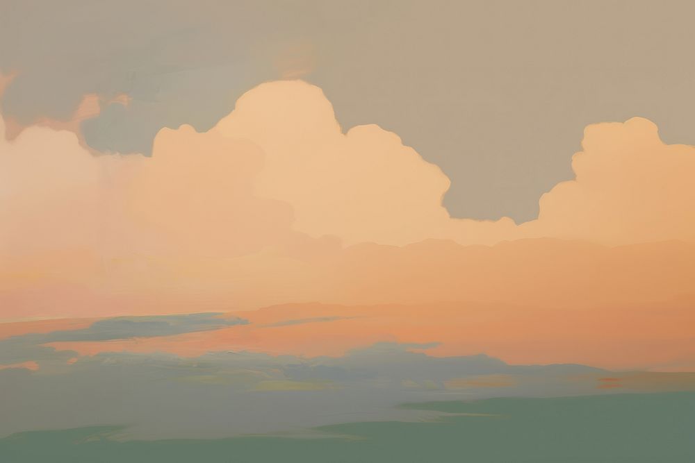 White cloud on sunset sky backgrounds abstract painting. AI generated Image by rawpixel.
