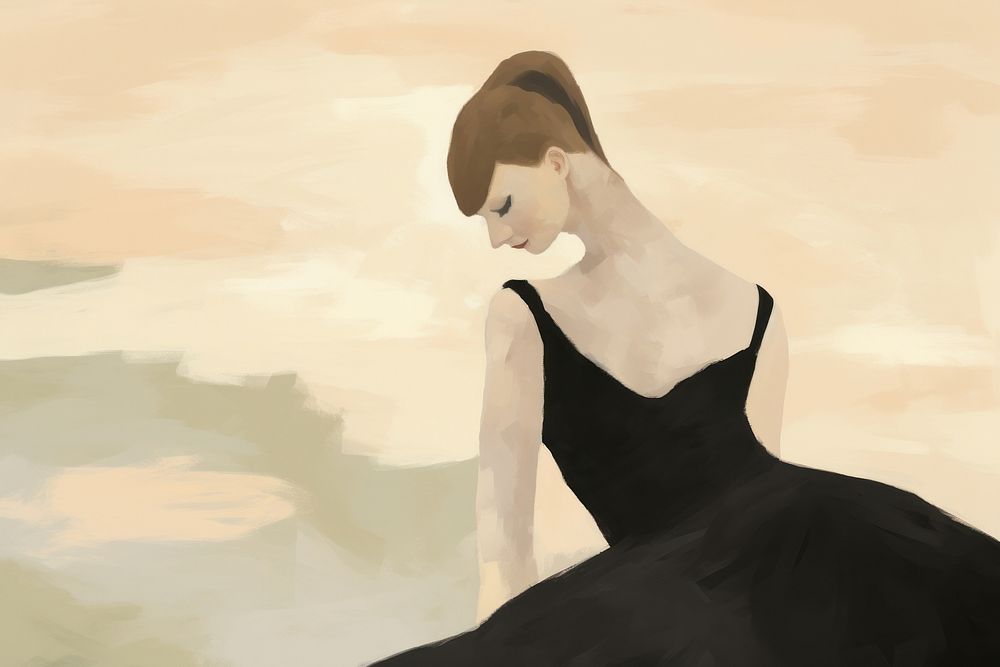 Black swan painting adult art. AI generated Image by rawpixel.