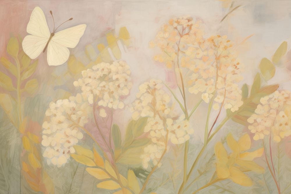 Butterflies in the garden painting art backgrounds. 
