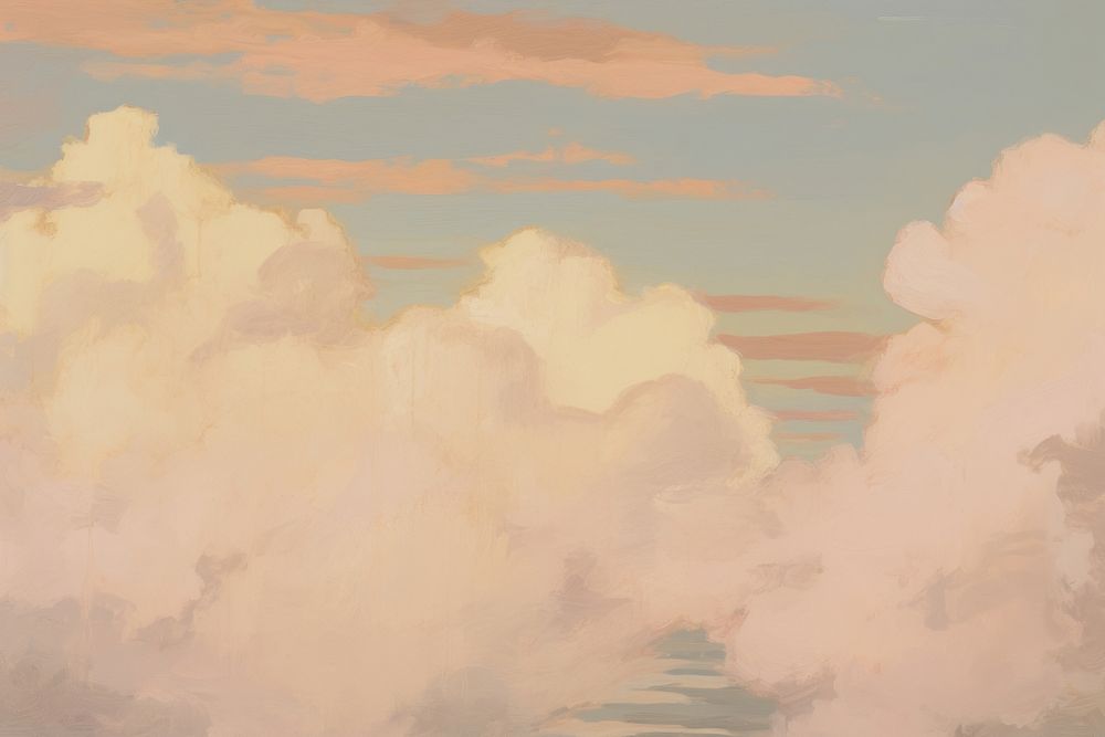 Clouds on sunset sky and sea painting backgrounds abstract. AI generated Image by rawpixel.