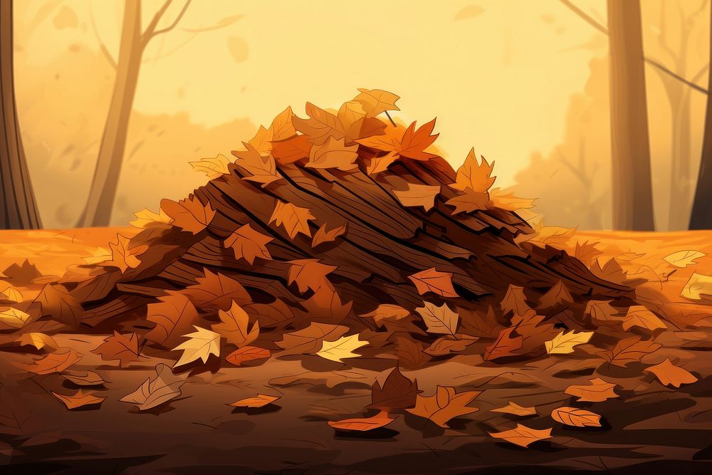 Fall leave pile leaves plant tree. AI generated Image by rawpixel.