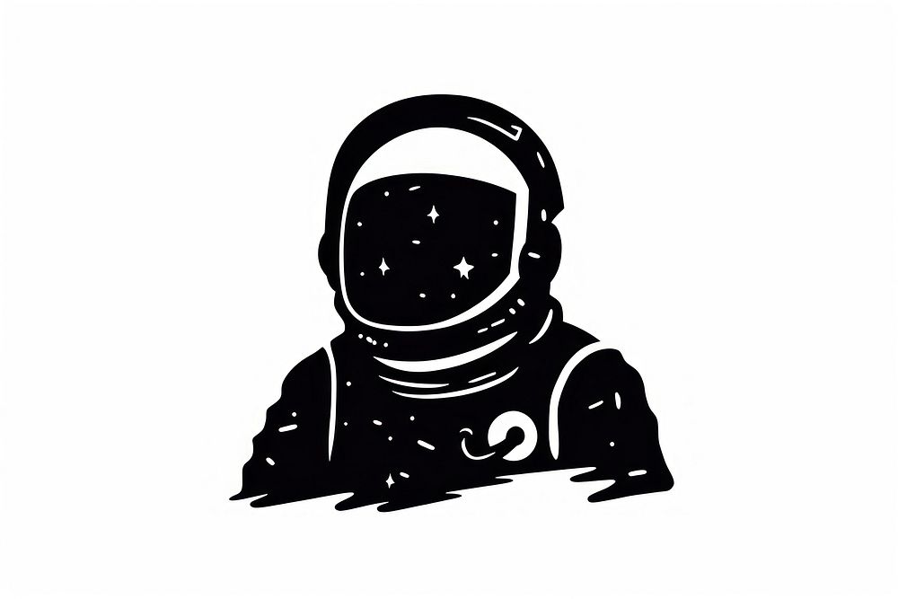 Astronaut silhouette stencil white background. AI generated Image by rawpixel.