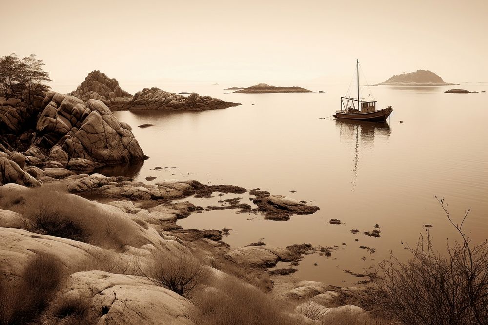 Archipelago watercraft landscape sailboat. AI generated Image by rawpixel.